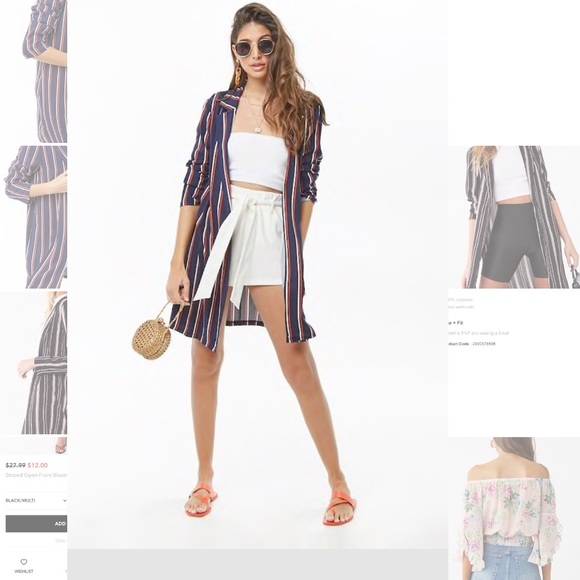 Striped open-front jacket - Picture 5 of 5